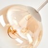 Modern taklampa Gastor med fem klara och amberfärgade glasskärmar, ø 15 cm