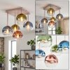 Koyoto taklampa med 5 ljuspunkter, E14, globformade skärmar på kvadratisk bas