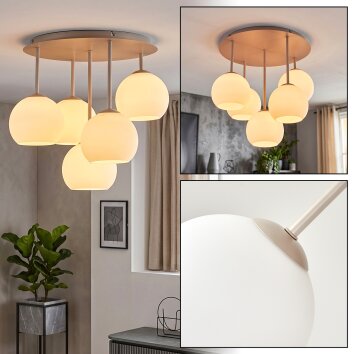 Koyoto rund taklampa med klotformade skärmar för vardagsrum, 5 ljuspunkter, Ø 45 cm