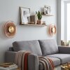 Liriel rund LED vägglampa 2-pack, retrodesign med koncentrisk ringstruktur