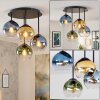 Koyoto taklampa med glober, 4-lågig E14, rund takkopp Ø 38 cm i retrostil