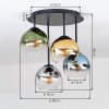 Koyoto taklampa med globformade kupor, 4 ljuskällor, Ø 38 cm, modern retro