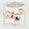 Koyoto 5-lågig taklampa glob Ø 45 cm, retrolampa för vardagsrum och matrum