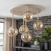 Modern Klot-taklampa Chehalis med 5 klara och amberfärgade glasskärmar i kluster, ø 12 cm