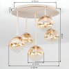 Modern Klot-taklampa Chehalis med 5 klara och amberfärgade glasskärmar i kluster, ø 12 cm