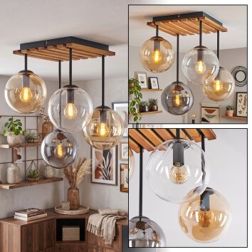 Gastor taklampa med klotformade skärmar, 4 ljuspunkter, E14, boho-retro