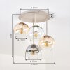 Koyoto taklampa glob, 4-lågig taklampa med E14, retro taklampa för matrum