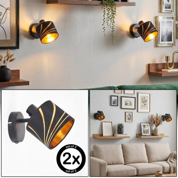 Alsen vägglampa med symmetriska slitsar, vridbart spot-huvud, 2-pack