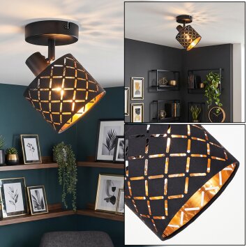 Modern Takstrålkastare Tallaboa med geometrisk tygskärm och symmetriska slitsar