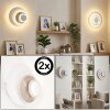 Lemik rund LED vägglampa, 2-pack, justerbar ljusring för indirekt ljus