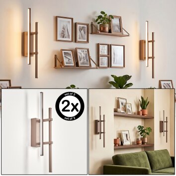 Kiron avlång LED-vägglampa i 2-pack för vardagsrum, hall och tavelvägg