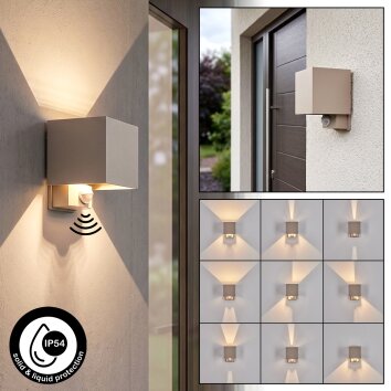 Tamarin LED utomhusvägglampa med rörelsesensor, kubiskt up-down-ljus