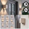 Tamarin LED utomhusvägglampa med rörelsesensor, fyrkantig 2-pack för fasad