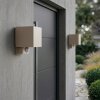 Tamarin LED utomhusvägglampa med rörelsesensor, fyrkantig 2-pack för fasad