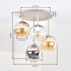 Koyoto taklampa med globskärmar, rund plafond med 4 ljuspunkter, E14, Ø 38 cm