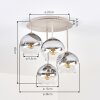 Koyoto taklampa med globskärmar, 4 ljuskällor, rund armatur ø 38 cm, E14