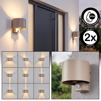 Tamarin LED utomhusvägglampa med rörelsesensor, 2-pack för fasad