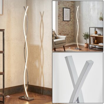 Velix modern LED-golvlampa med fotbrytare, vågformad design 143 cm