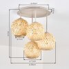 Basto taklampa med 4 flätade globskärmar, E14, ø 38 cm, boho