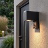 Kingstown utomhusvägglampa med rörelsesensor, kantig fasadbelysning