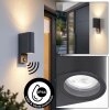 Kingstown utomhusvägglampa med rörelsesensor, fasadbelysning, 2 ljus GU10