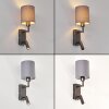 Turil LED vägglampa med läslampa för säng, vridbart lamphuvud och strömbrytare