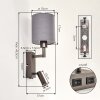 Turil LED vägglampa med läslampa, 2-pack hotell-läslampa med tygskärm
