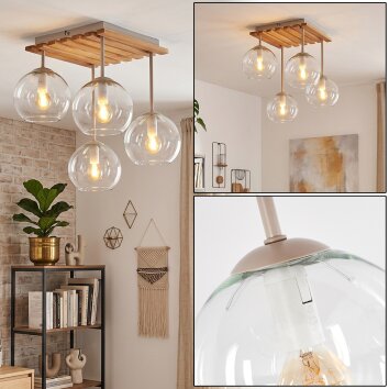 Koyoto taklampa med globskärmar, 4 ljuspunkter och E14 för modern boho