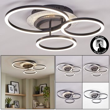 Kordex modern LED taklampa med 3 ljusringar och vridbara lamphuvuden
