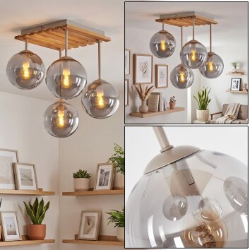 Gastor taklampa 4-lågig med runda globskärmar, E14, boho och retro vintage