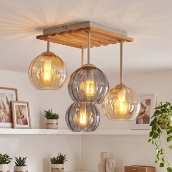 Koyoto retro taklampa med globskärmar, 4 ljuspunkter för matsal och vardagsrum