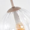 Koyoto boho taklampa med klotformade kupor och ribbad takplatta, 4 ljuspunkter