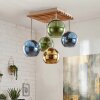 Koyoto taklampa med kupor, 5 ljuspunkter, klotformade skärmar i retrostil