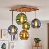 Koyoto taklampa med kupor, 5 ljuspunkter, klotformade skärmar i retrostil