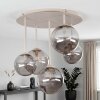 Chehalis taklampa plafond med 5 klotkupor, G9, Ø 45 cm, retro