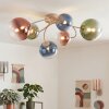 Chehalis retro taklampa med globdesign, 6 ljuskällor, Ø 64 cm för vardagsrum