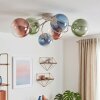 Chehalis taklampa med glober, 6 ljuspunkter, G9, Ø 64 cm, retrostil