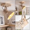Modern naturfärgad taklampa Orny med vinklat lamphuvud och detaljer för hall och entré