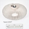 Rund taklampa Oravi med burformade, sandfärgade och moderna metallribbor