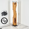 Modern golvlampa Sernadelo med skulptural naturfärgad träpanel, öppen E27-fattning