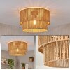 Boho taklampa Tamir med två överlappande naturfärgade cylindriska skärmar