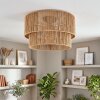 Boho taklampa Tamir med två överlappande naturfärgade cylindriska skärmar