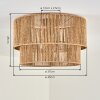 Boho taklampa Tamir med två överlappande naturfärgade cylindriska skärmar