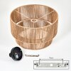 Boho taklampa Tamir med två överlappande naturfärgade cylindriska skärmar