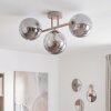 Modern kluster-taklampa Gastor med tre runda rökfärgade glasskärmar, E14
