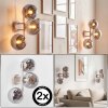 Modern Kluster-vägglampa Gastor i sandfärg, 2-pack med rökfärgade glasskärmar