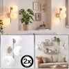 Modern vägglampa Koyoto i 2-pack med tre runda vita glasskärmar i kluster, E14