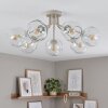 Modern klustertaklampa Ripoll med sju klara kupor ø 15 cm och synliga E14-fattningar