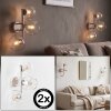 Modern klotvägglampa Koyoto i 2-pack med tre klara glasskärmar, E14