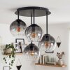 Modern klustertaklampa Koyoto med 4 rökfärgade och klara glasskärmar